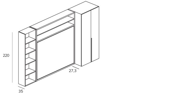 Opklapbed Circe kast tech C BedHabits